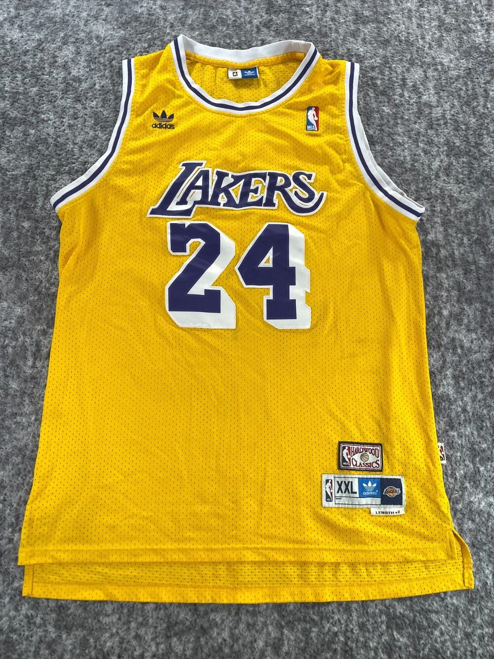 Adidas Hardwood Classics LA Lakers Kobe Bryant #24 Jersey Size 2XL Length +2
